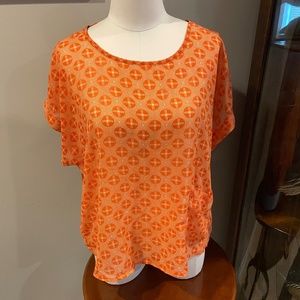 Forever 21 Blouse Orange Chiffon